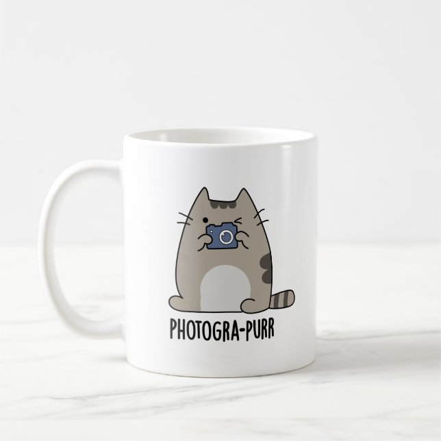 Taza De Café Pun, un gracioso fotógrafo gato de Photograh-purr (Izquierda)