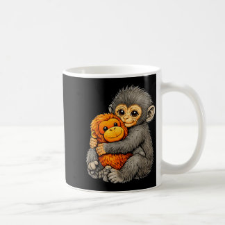 Taza De Café Punch monkey funny cute baby animal hugging plush 