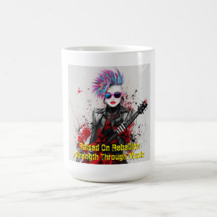 Taza De Café Punk personalizable Chica arte guitarista Inspirad
