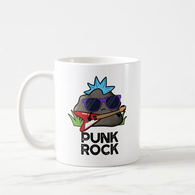 Taza De Café Punk Rock Funny Music Pun (Izquierda)