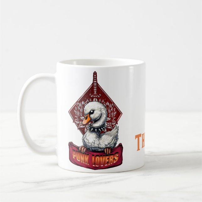 Taza De Café Punk Swan: El rebelde de plumas. (Izquierda)