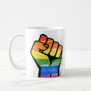 Taza de café Puño de Resistencia LGBT