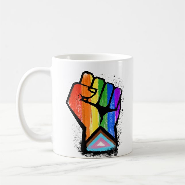 Taza De Café Puño del Orgullo del Progreso (Izquierda)