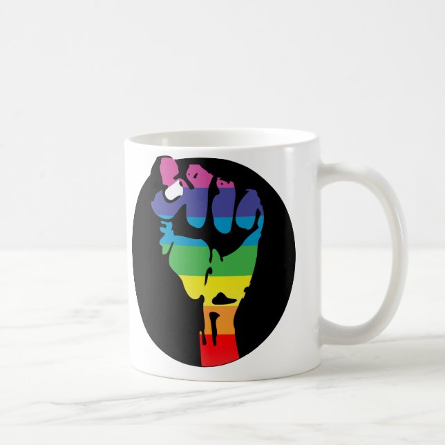 Taza De Café puños del arco iris de la furia (Derecha)