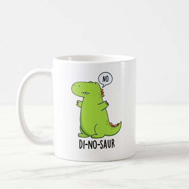 Taza De Café Puns de dinosaurios divertidos de Di-no-saur (Izquierda)