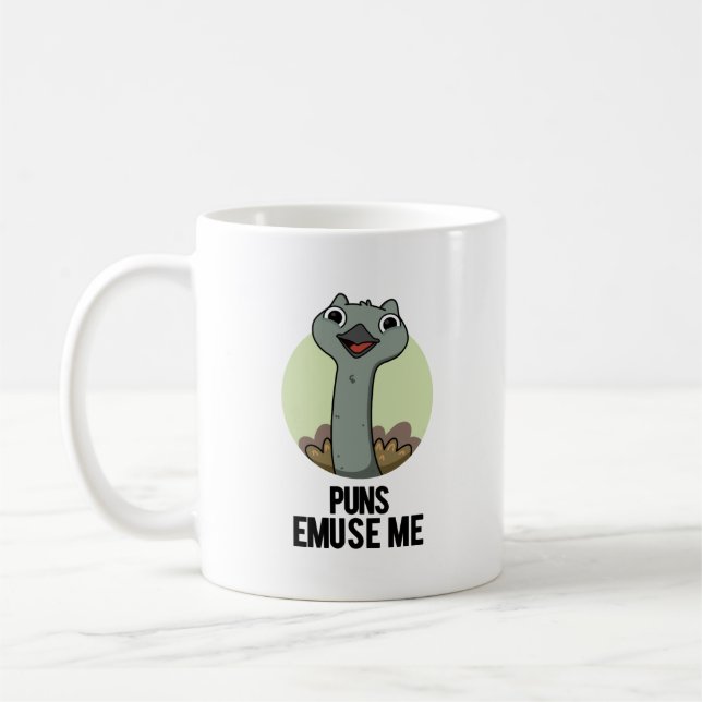 Taza De Café Puns Emuse Me Funny Emu Pun (Izquierda)