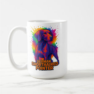 Taza De Café Puntero Alemán de Pelo Corto Pop Art – Neon Colori