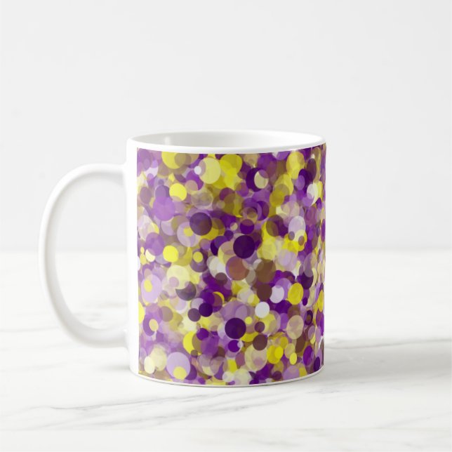 Taza De Café Punto amarillo morado 11oz Mug (Izquierda)