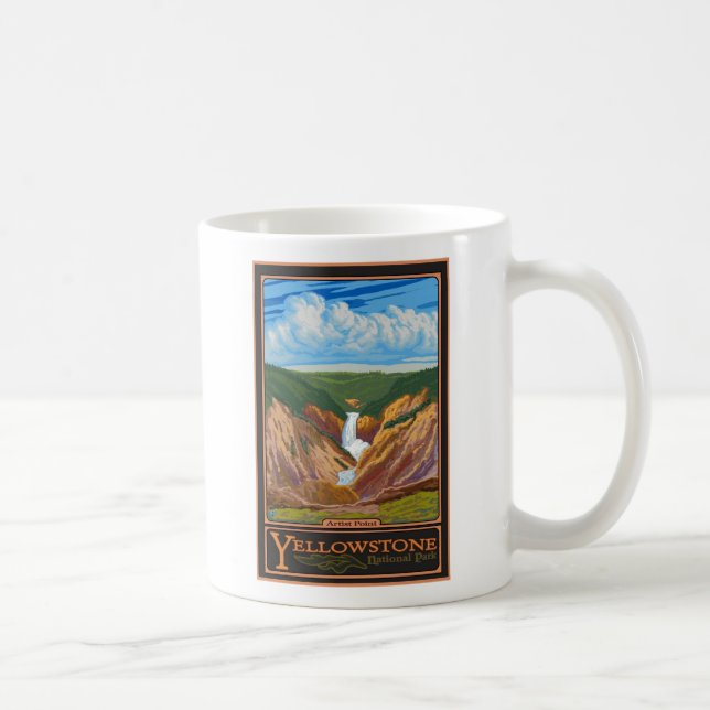 Taza De Café Punto Artista - Parque Nat'l Yellowstone (Derecha)