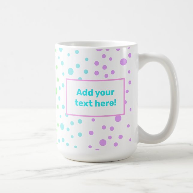 Taza De Café Punto de polca arcoiris personalizado (Derecha)