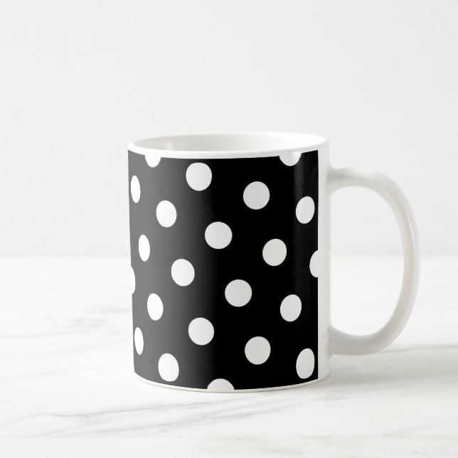 Taza De Café Punto de Polka Blanco (Derecha)