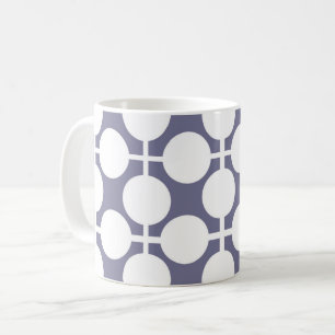 Taza De Café punto de polka blanco gris y patrón de comprobació