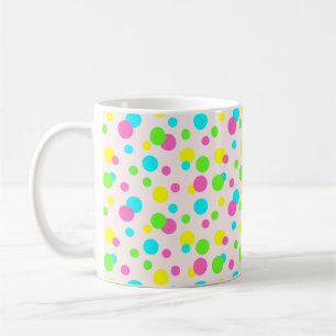Taza De Café Punto de polka rosado rosado rosado color verde mo