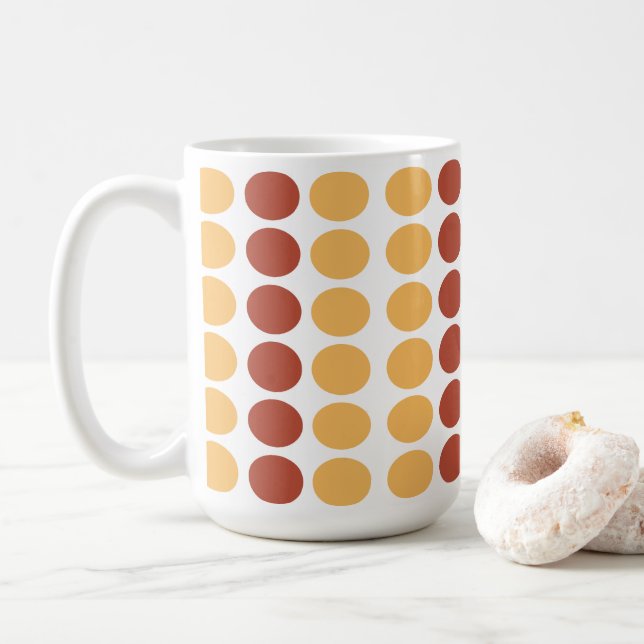 Taza De Café Punto Naranja Marrón  (Con donut)