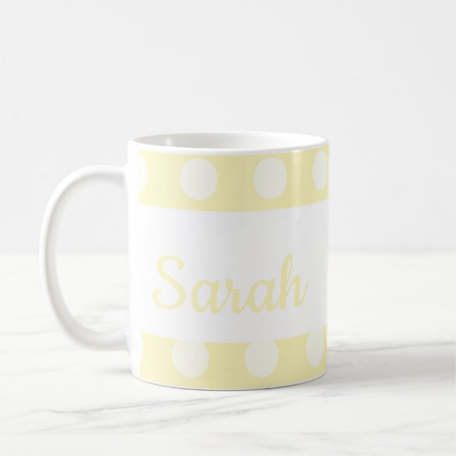 Taza De Café Punto Poka Amarillo  (Izquierda)
