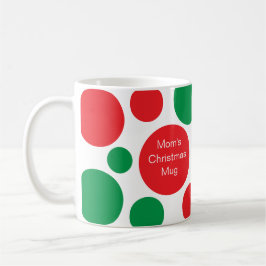 Taza De Café Punto rojo y verde con Navidades de nombres