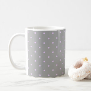 Taza De Café Punto rosa fondo gris elegante lunares punteado