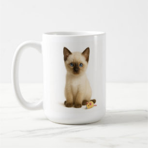 Taza De Café Punto tomado - Gatito siamés con ratón de juguete