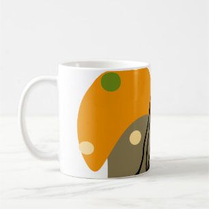 Taza De Café Puntos abstractos interesantes con hojas