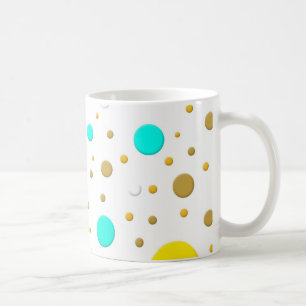 Taza De Café Puntos amarillos teal oro aleatorios