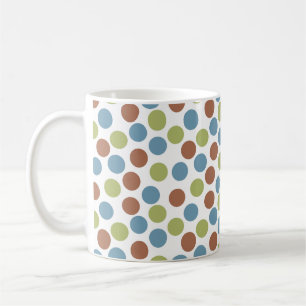 Taza De Café Puntos azules, verdes y marrones