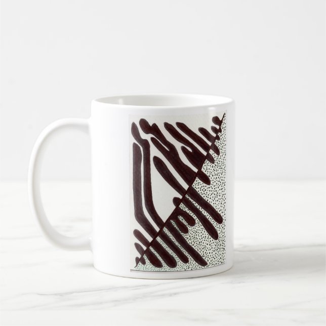 Taza De Café Puntos blancos y negros A21 (Izquierda)