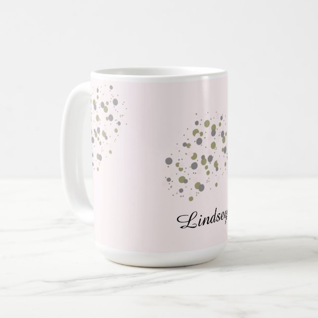Taza De Café Puntos Confetti con nombre (Anverso izquierdo)