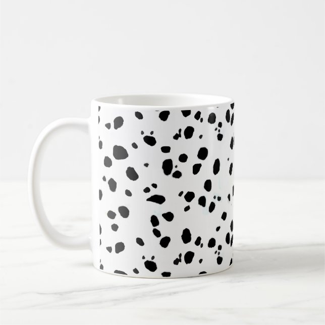 Taza De Café Puntos dálmatas, impresión dálmata, piel dálmata (Izquierda)
