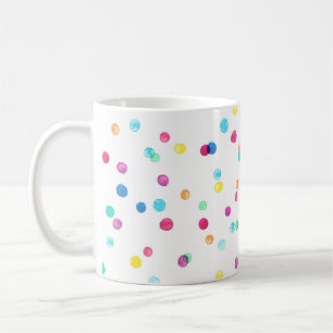 Taza De Café Puntos de acuarela brillantes: Patrón sin foco.