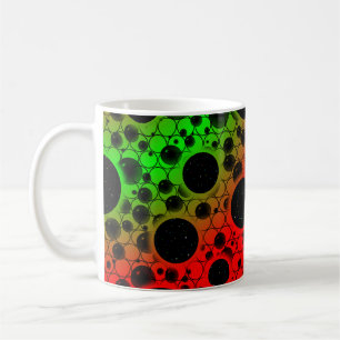 Taza De Café Puntos de burbuja espacial - Rojo/Verde