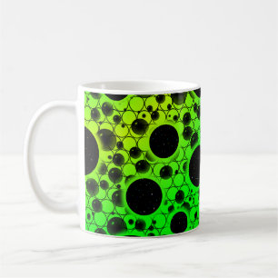 Taza De Café Puntos de burbuja espacial - Verde/Lime