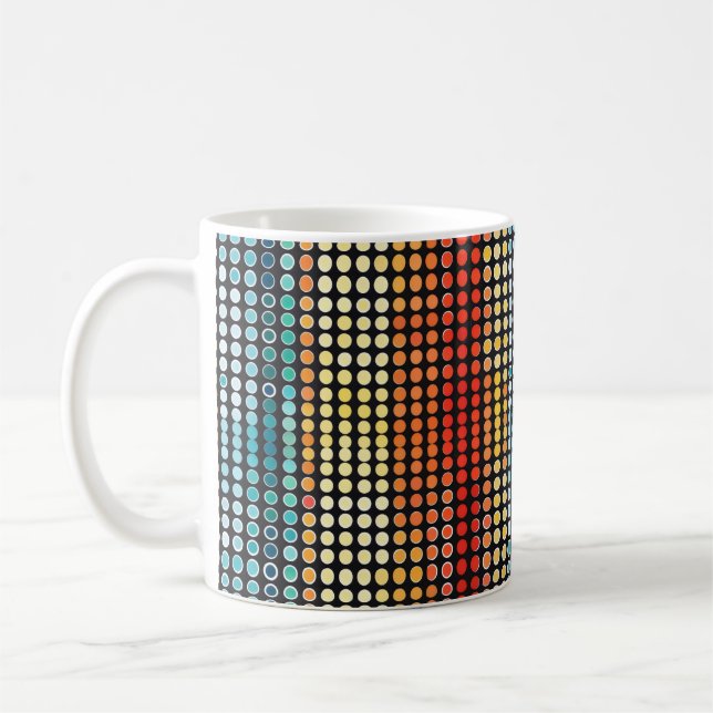 Taza De Café Puntos de color retro (Izquierda)