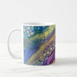 Taza De Café Puntos de color Tinta de Alcohol Líquido Resumen A