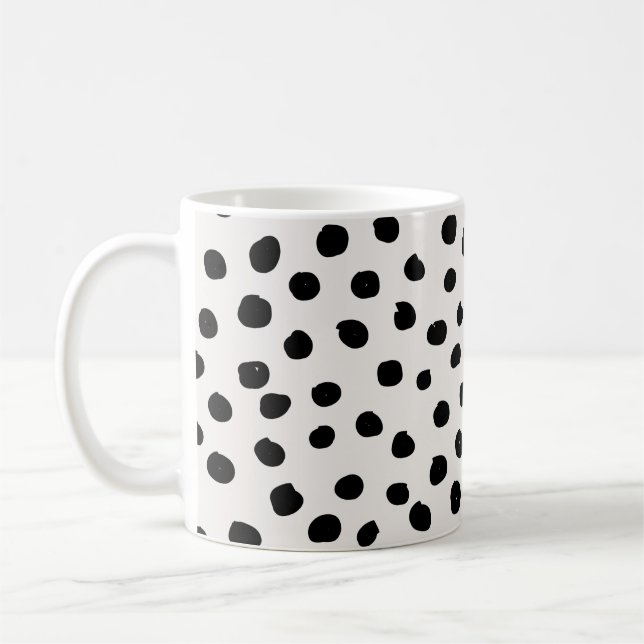 Taza De Café Puntos De Impresión De Animales Dalmatianos Blanco (Izquierda)