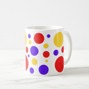 Taza De Café Puntos de los círculos amarillos rojos