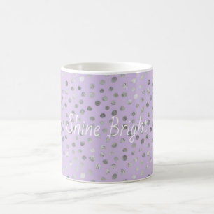 Taza De Café Puntos de plata brisa de lavanda