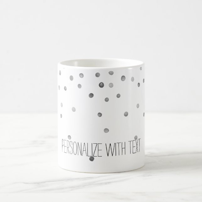 Taza De Café Puntos de plata del confeti de la acuarela (Centro)