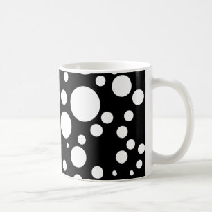 Taza De Café puntos de polka blanco negro