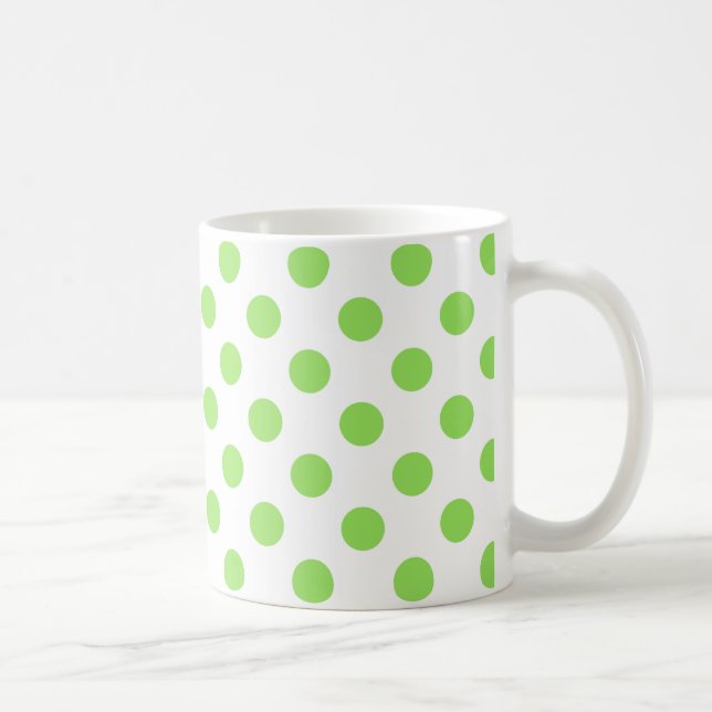 Taza De Café Puntos de polka blanco y limón (Derecha)