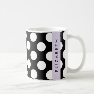 Taza De Café Puntos de Polka blancos y negros, punteados, tu no