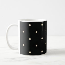 Taza De Café Puntos de Polka dispersos en negro