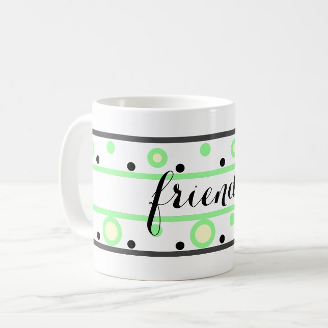 Taza De Café Puntos de Polka Green Cream (Anverso izquierdo)