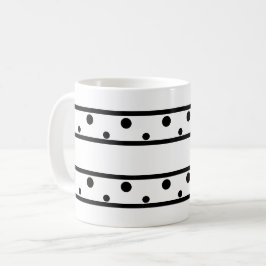 Taza De Café Puntos de Polka Negra de moda