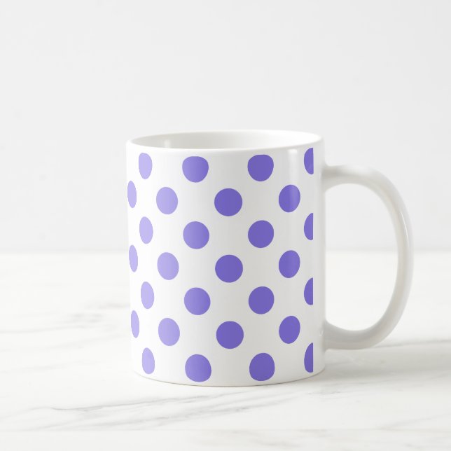 Taza De Café Puntos de polka periwinkle (Derecha)