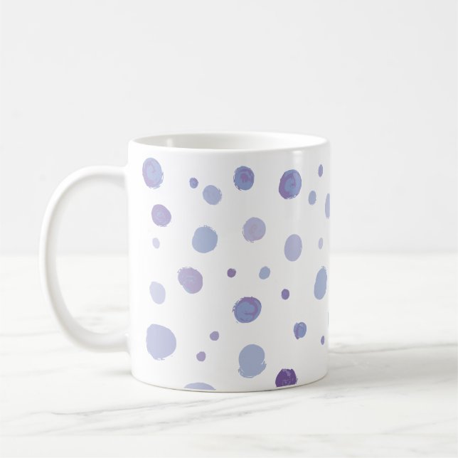 Taza De Café puntos de polka pintados a mano (Izquierda)
