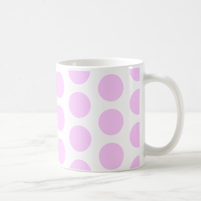 Taza De Café Puntos de Polka Rosa (Derecha)