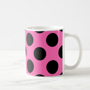 Taza De Café Puntos de Polka Rosado Caliente