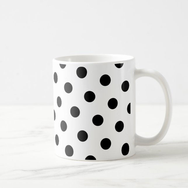 Taza De Café Puntos del Polka Negro (Derecha)