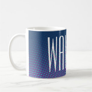 Taza De Café Puntos divertidos Patrón rosa azul + tu texto