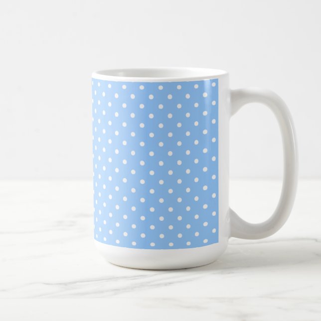 Taza De Café Puntos Mug/Blue & White Polka (Derecha)